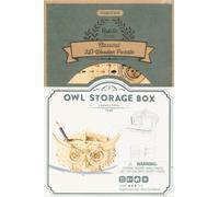 Owl Storage Box: Robotime 3D Laser Cut Wooden Puzzle TG405 61 p'ces