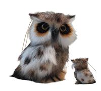 Owl Stuffed Animal - Simulated Soft Owl Plush Toy | Faux Hangable Pendant with Loop Realistic Vivid Eye Design DollDecor for Wall Door Tree Bag Party Kids Backpack