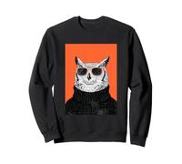 Owl Stylish 80s Pop Art Portrait w Sunglasses Sweatshirt