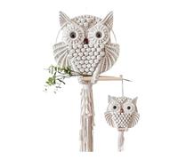Owl Tapestry Hand-Woven Nordic Style Owls Dream Catchers Cotton Macrame Wall Hanging Tassel Boho DIY Tapestry Home Decoration(G-s)
