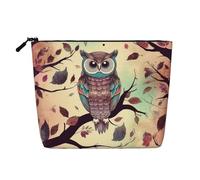 Owl Tree Branch Cosmetic Bag for Women- Portable Travel Organiser, Toiletry Bag with Zip Closure