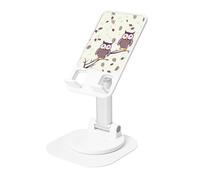 Owl Tree Branches Cell Phone Stand for Desk - 360° Rotation Angle Height Adjustable Desktop Phone Holder Cellphone Cradle, Fully Foldable Mobile Phone Holder for All Smartphones