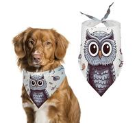 Owl Tree Branches Dog Bandana, Soft Breathable Pet Scarf, Personalized Dog Bib Kerchief for Small Medium Large Dogs Cats, Exquisite Pet Neckerchief for Daily Wear, Travel, Party