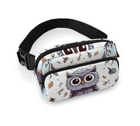 Owl Tree Branches Fanny Packs with Zipper, Personalized Waist Bags with Multiple Pockets, Adjustable Sling Bag for Travel, Waterproof Belt Bag, Crossbody Bags
