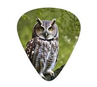 Owl Tree Branches Outstanding Guitar Pick - Full Print on One Side Made of ABS Material - Various Thickness for a Varied Music Experience - Ideal for Guitars and Ukuleles
