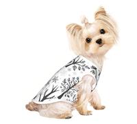 Owl Tree Branches Print Dog Cat T-Shirt, Cute Breathable Tank Top For Small Puppy Kitten Indoor Outdoor Wear