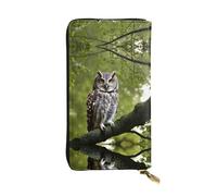 Owl Tree Branches Print Leather Long Clutch Wallet â€“ Fashionable Personalized Wallet, Multiple Card Slots, Gift Ready, Black, One Size