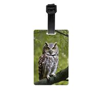 Owl Tree Branches Print Luggage Tag for Suitcases Identification Travel Bag Tags Easy-to-Identify Labels Set