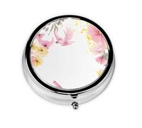 Owl Tree Branches Print Pill Box for Pocket Round Pill Box 3 Compartment Decorative Portable Travel Pill Holder Tablet Vitamin Organizer Mini Pill Case(2pcs)