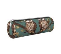 Owl Tree Branches Print Women Men Pencil Case Cylindrical Lightweight Pen Pouch Office Stationery Organizer