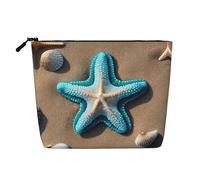 Owl Tree Branches Printed Reusable Cosmetic Bag â€“ Travel Toiletry Organizer, Zipper Pouch for Makeup Accessories, Seashells Starfish on Beach, One Size