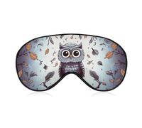 Owl Tree Branches Sleep Mask for Women Men, Soft Eye Mask with Adjustable Strap for Sleeping, Light Blocking Travel Blindfold for Nap Comfortable Eye Cover for Home Office