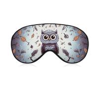 Owl Tree Branches Sleep Mask for Women Men, Soft Eye Mask with Adjustable Strap for Sleeping, Light Blocking Travel Blindfold for Nap Comfortable Eye Cover for Home Office