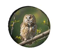 Owl Tree Branches Universal Waterproof Trailer Tire Cover, Custom Trailer Wheel Cover, for Trailers, Trucks, RVs, SUVs from 24 to 36 inches (Fits Wheels