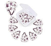 Owl Tree Branches1 Print Guitar Picks 12 Pack Guitar Plectrums with Storage Box Bass Picks For Acoustic Guitar Bass Electric Ukulele Includes 0.46mm, 0.71mm, 0.96mm