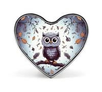 Owl Tree Button Pin Personalized Metal Round Badge for Clothes Bags - Custom Photo Lapel Brooch Nature Gift
