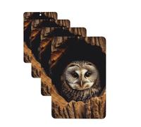 Owl Tree Hole Car Air Fresheners 4 Pcs Funny Hanging Car Air Fresheners Cute Long Lasting Scented Mirror Hanging Decoration Ornaments Gift For Men Women Rectangle