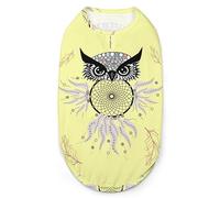 Owl Tribal Dream Catcher Pets Shirt Vest Cute Dog Tank Top Soft Sleeveless T-Shirt for Puppy Kitty Cats M