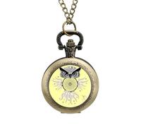 Owl Tribal Dream Catcher Vintage Pocket Watch Alloy Pendant Watches Necklace Gift for Men Women Coppery-Style