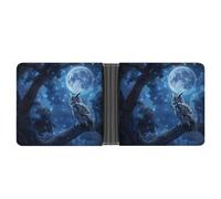 Owl Under Full Moon Printed Bifold Wallet with Hidden Compartments Pocket Money and Credit Card Holder for Men Women