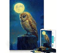 Owl Under Moonlight 1000 Piece Jigsaws for Teenagers Puzzle Recall Boost Stress Free Smooth Cut Artistic Gift (38x26cm)