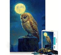 Owl Under Moonlight 1000-piece Puzzle for Teenagers Logic Boost Toy Tension Relief Quality Edge Santa Wish Item (50x75cm)