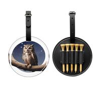 Owl Under The Moon Black Golf tee Storage Bag - Easy to Carry Around and More efficient in Playing Golf