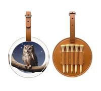 Owl Under The Moon Brown Golf tee Storage Bag - Easy to Carry Around and More efficient in Playing Golf