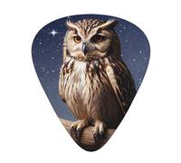 Owl under the moon Printed pick set - 12 pieces, thin, medium and thick guitar picks, suitable for guitar, bass, electric guitar and ukulele