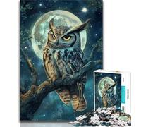Owl Under The Moon Puzzles for Adults Teens 1000 Pieces,Help The Brain Exercise Addictive Toys to Cultivate Patience A Work of Art (75x50cm)