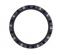 Owl Under The Moon Steering Wheel Protective Cover (15 inches), Soft, Breathable and Durable, Suitable for Sports Cars and Cars