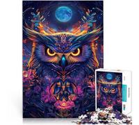 Owl under the moonPuzzle for teenagers 1000 Pieces Stress Reliever Difficult Challenge Wishlist with Santa Claus 38x26cm