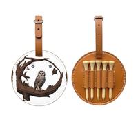 Owl Under The Starry Sky Brown Golf tee Storage Bag - Easy to Carry Around and More efficient in Playing Golf