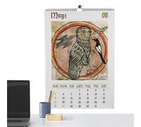 Owl Wall Calendar 2024, Owl Calendar 2024, Calendar with Funny Medieval Owl Paintings, Ugly Medieval Owls, 30 x 21 cm Family Planner Calendar for