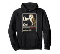 Owl Watching Ow Element Atomic Mass 100% Hoot Stable Pullover Hoodie