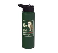 Owl Watching Ow Element Atomic Mass 100% Hoot Stable Stainless Steel Insulated Water Bottle