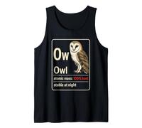 Owl Watching Ow Element Atomic Mass 100% Hoot Stable Tank Top