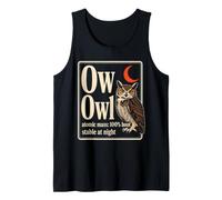 Owl Watching Ow Element Atomic Mass 100% Hoot Stable Tank Top