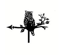 Owl Weather Vane, Metal Weather Resistant Wind Direction ，Indicator ，Owl on Branch Animal Metal Weather Vane Roof Garden Direction Sign，for Outdoor Garden Shed Yard Patio Farm