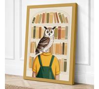 Owl Where Eyes Meet Whimsical Canvas Wall Art Print 18x12 Inch