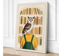 Owl Where Eyes Meet Whimsical Canvas Wall Art Print 24x16 Inch
