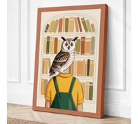 Owl Where Eyes Meet Whimsical Canvas Wall Art Print 30x20 Inch