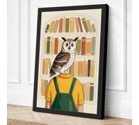 Owl Where Eyes Meet Whimsical Canvas Wall Art Print 36x24 Inch