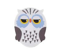 Owl White Iron-On or Sew On Patch for Clothes Embroidered Iron-On Patch Applique Bird Night Owl Patch Size 5.3 x 6.7 cm