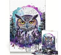 Owl Wild Life 1000 Pieces Jigsaws Adults Puzzles Gifts Boost Memory Mental Relax Premium Cut Warm Surprise (50x75cm)