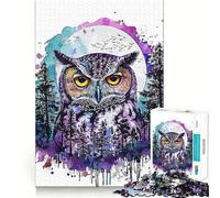 Owl Wild Life 1000 Pieces Jigsaws Adults Puzzles Gifts Boost Memory Mental Relax Premium Cut Warm Surprise (50x75cm)