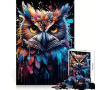 Owl Wild Painting Jigsaw 1000 Pieces for Adults Cognitive Toy Bonding Time Pattern Assembly Santa Wish Item (50x75cm)