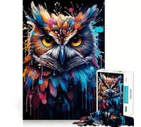 Owl Wild Painting Jigsaw 1000 Pieces for Adults Cognitive Toy Bonding Time Pattern Assembly Santa Wish Item (50x75cm)