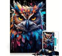 Owl Wild Painting Jigsaw Puzzles for Adults1000 Pieces Mind Puzzle Cozy Relax Image Assembly (38x26cm)