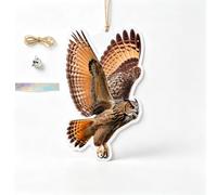 Owl Wind Chime Bird Deterrent with 2 Bells 60cm Rope(QN010)